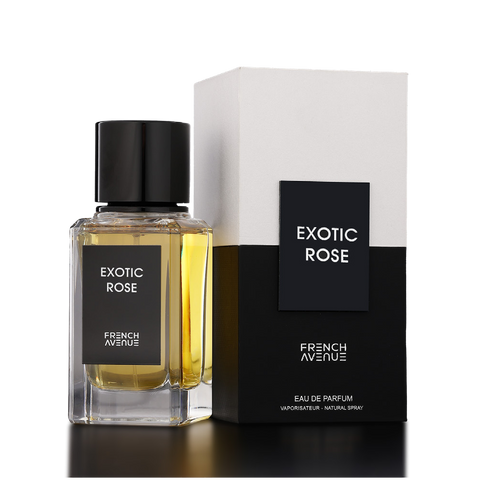 flacon Exotic Rose parfum mixte floral boisé 80ML vue studio